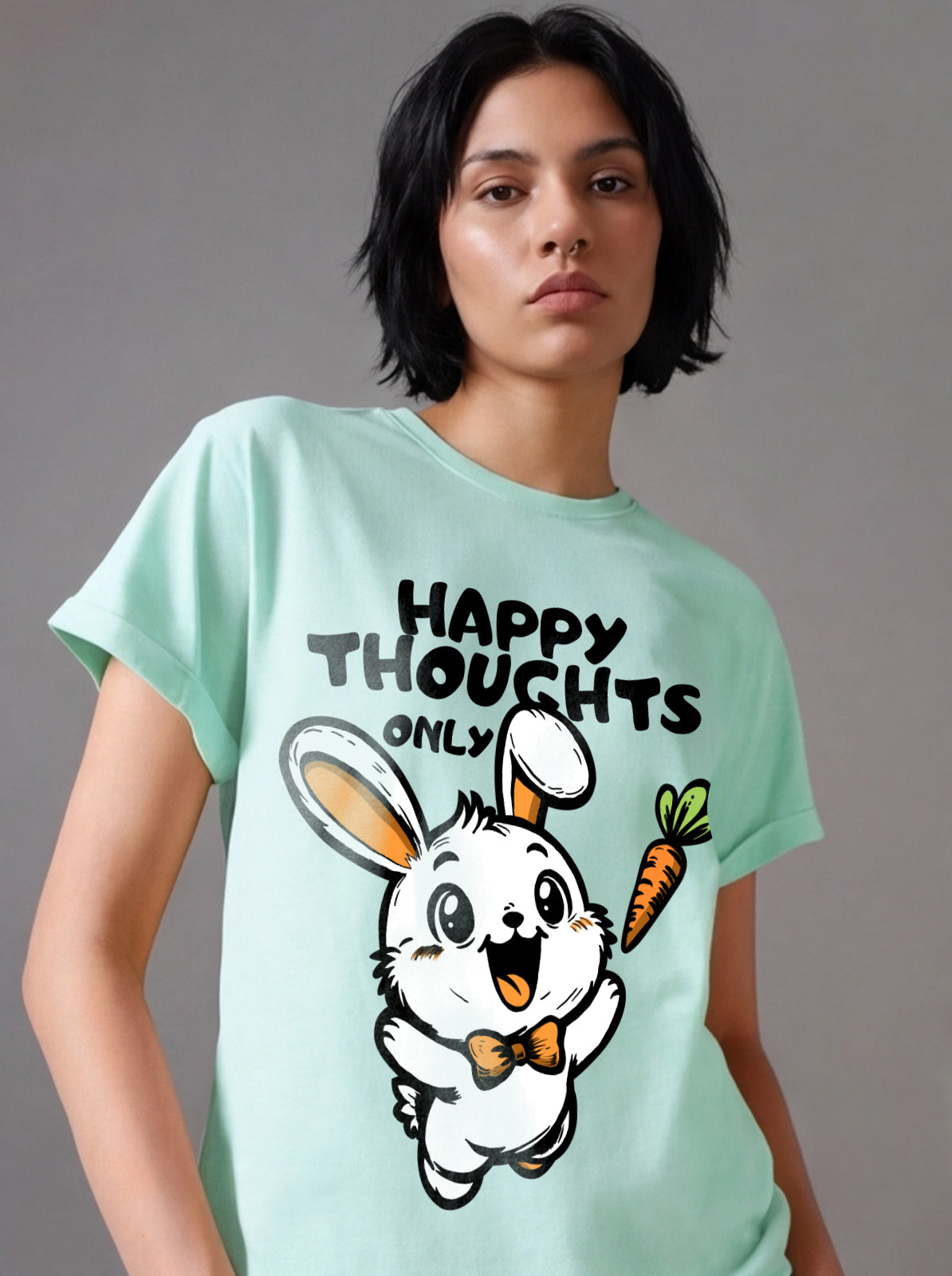 Happy Thoughts Only Bunny Tee