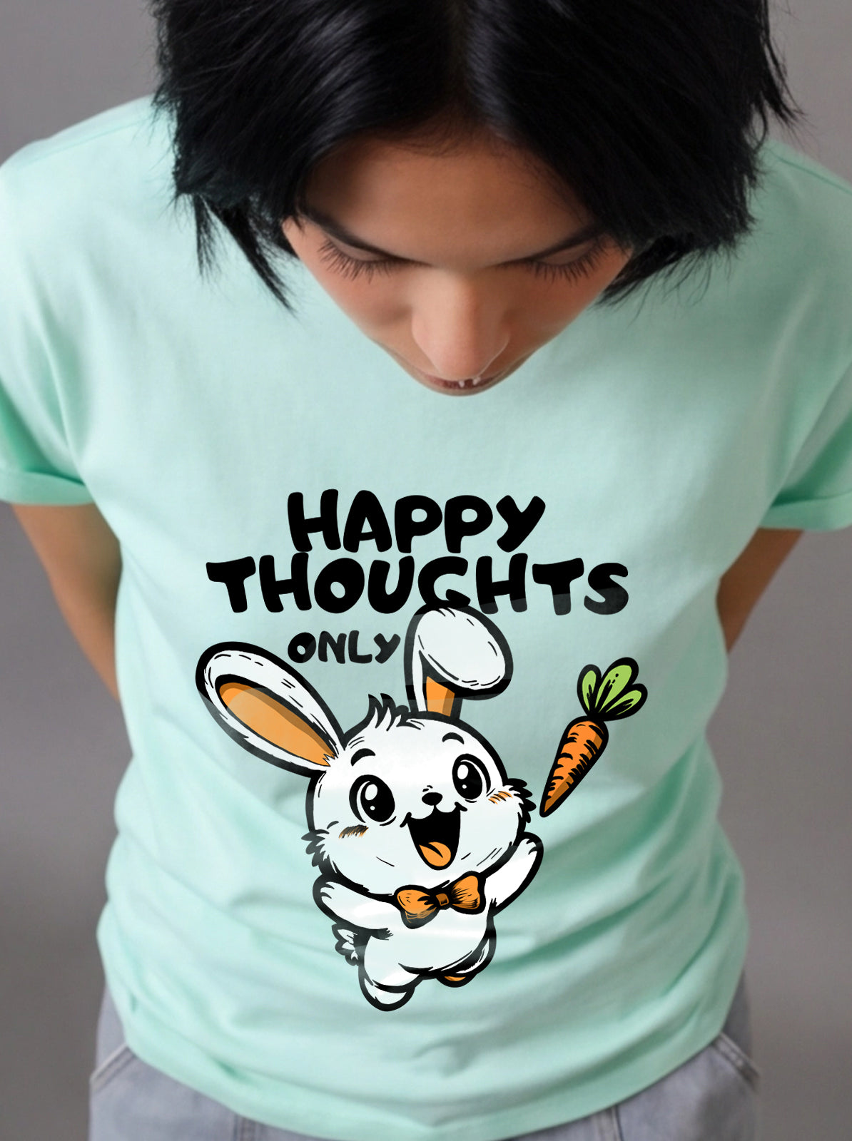 Happy Thoughts Only Bunny Tee