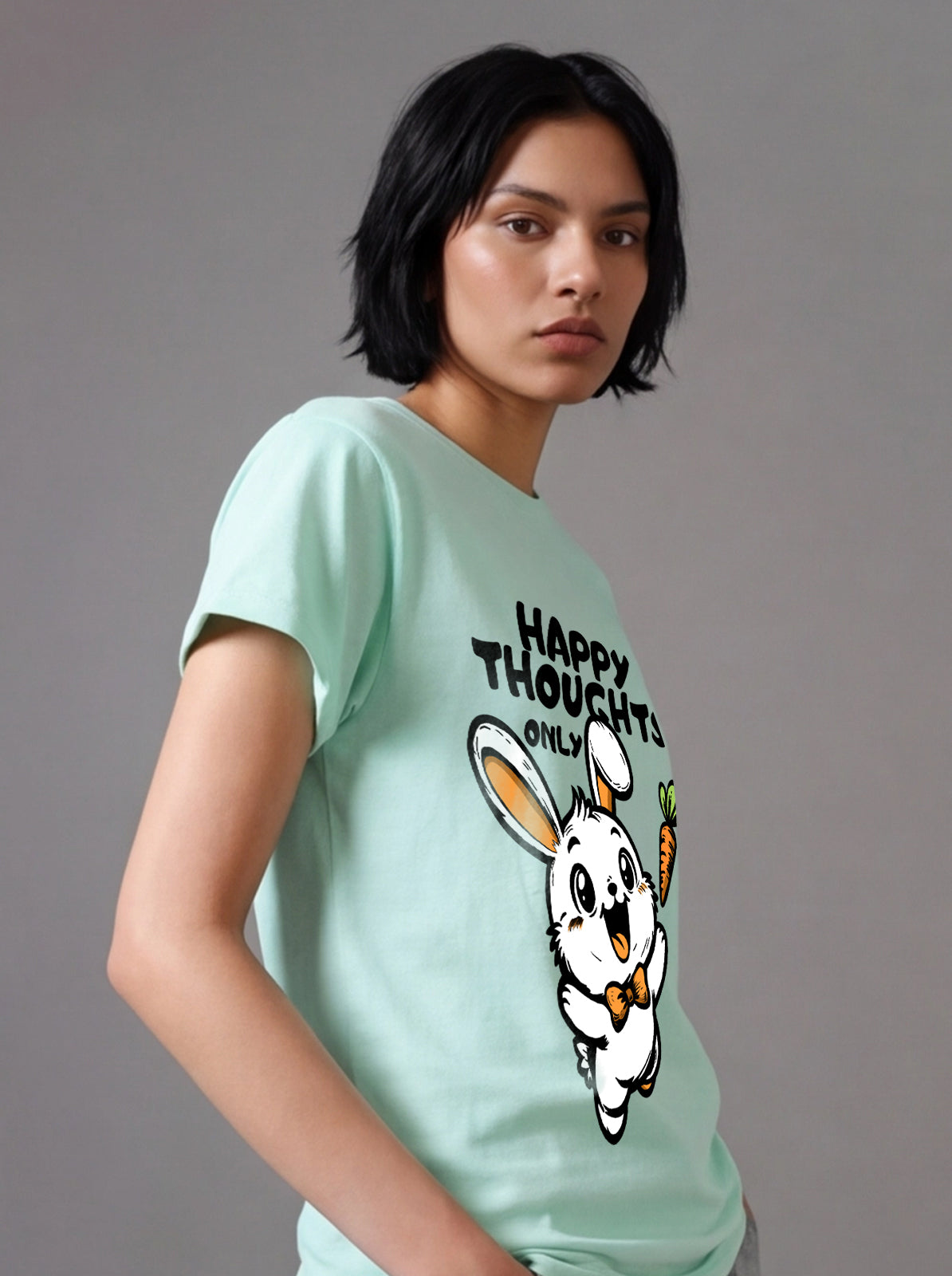 Happy Thoughts Only Bunny Tee