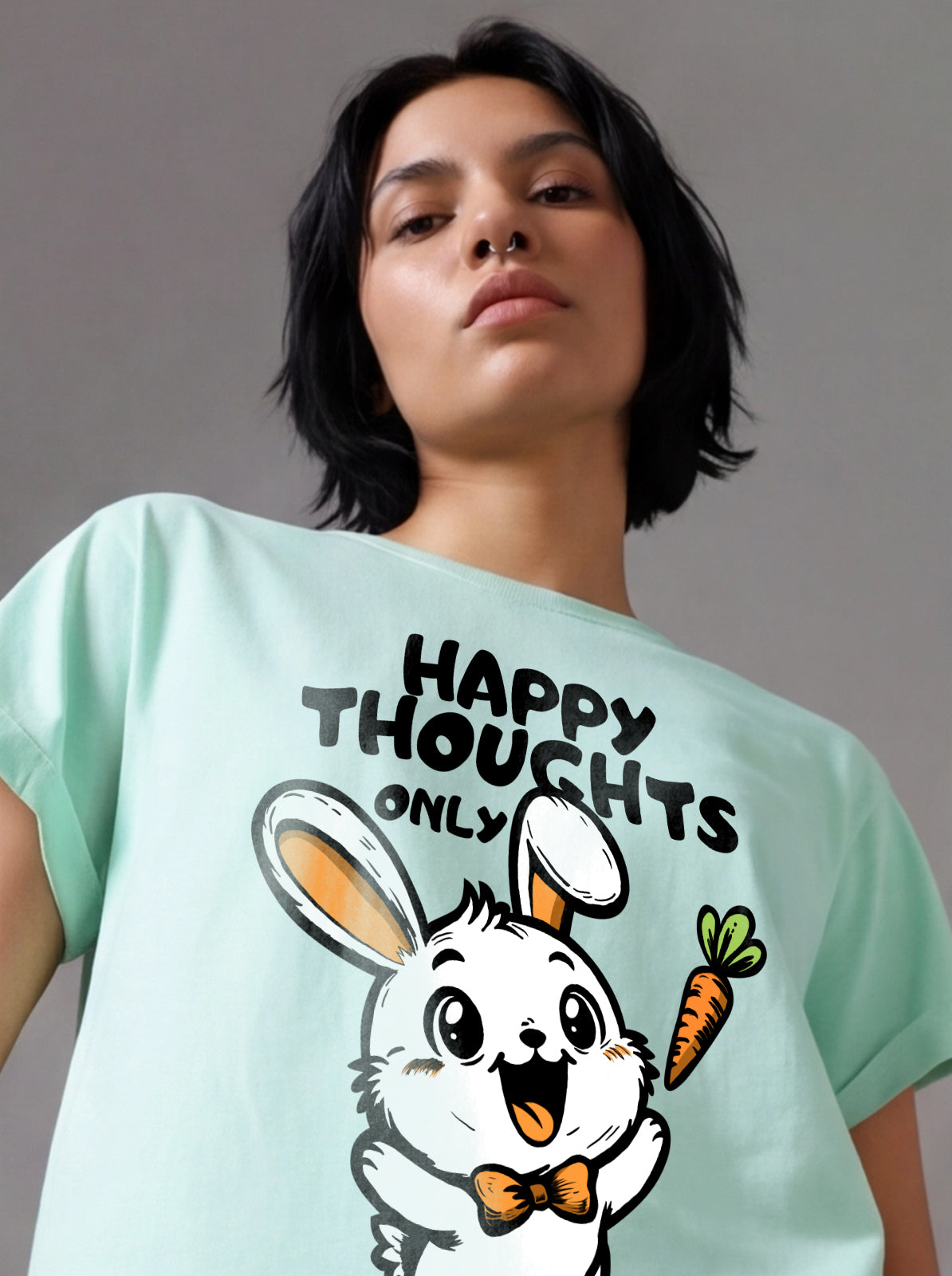 Happy Thoughts Only Bunny Tee